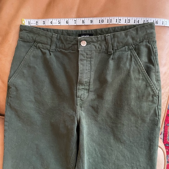 🇬🇧 ME+EM cropped olive jeans/canvas pants - Picture 7 of 12